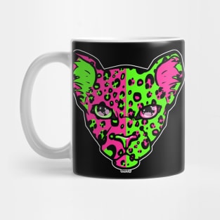 Pink and Green Split Leopard Mug